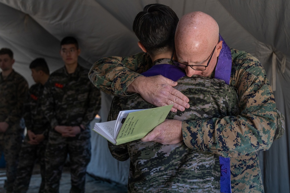U.S. Marines, Koreans join for religious services during Freedom Shield 24