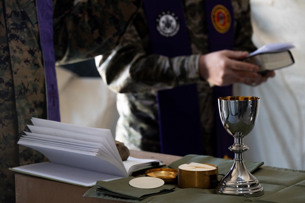 U.S. Marines, Koreans join for religious services during Freedom Shield 24