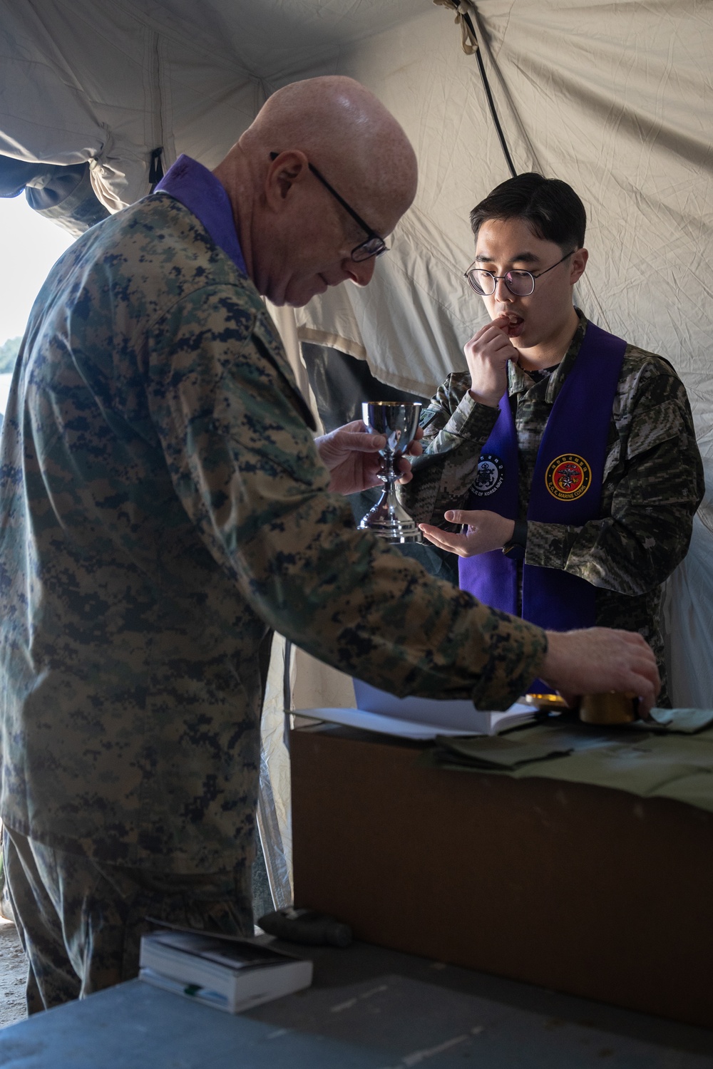U.S. Marines, Koreans join for religious services during Freedom Shield 24