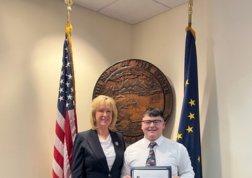 A selfless effort: Alaska National Guard teen wins NG Youth Volunteer of the Year award during visit to state legislature