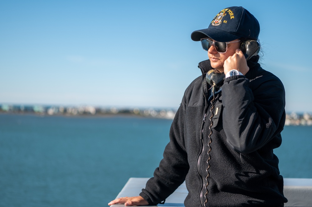 USS New York Arrives In Morehead City