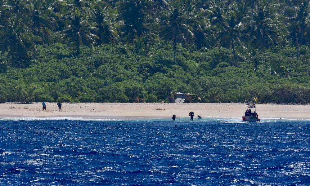 U.S. Coast Guard Fast Response Cutter crew rescue three mariners from remote atoll in Federated States of Micronesia