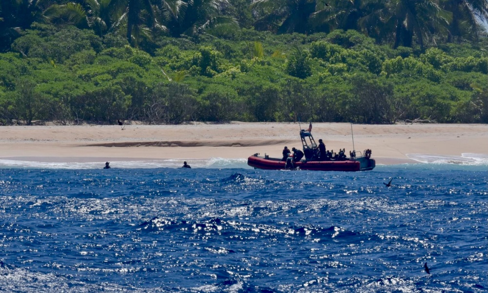 U.S. Coast Guard Fast Response Cutter crew rescue three mariners from remote atoll in Federated States of Micronesia