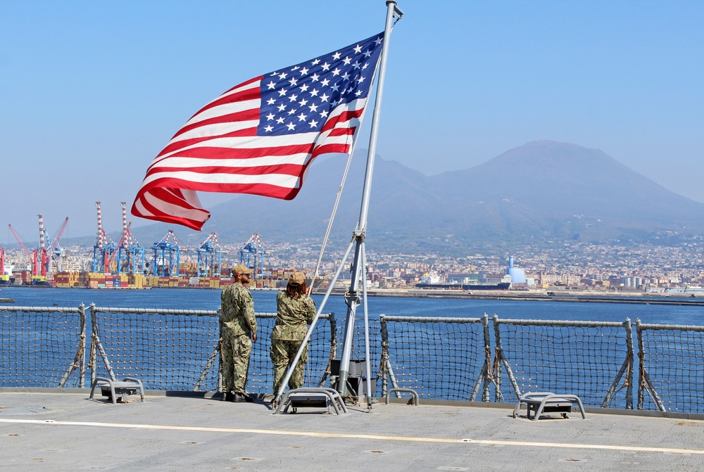 USS Mount Whitney Arrives in Naples, Italy
