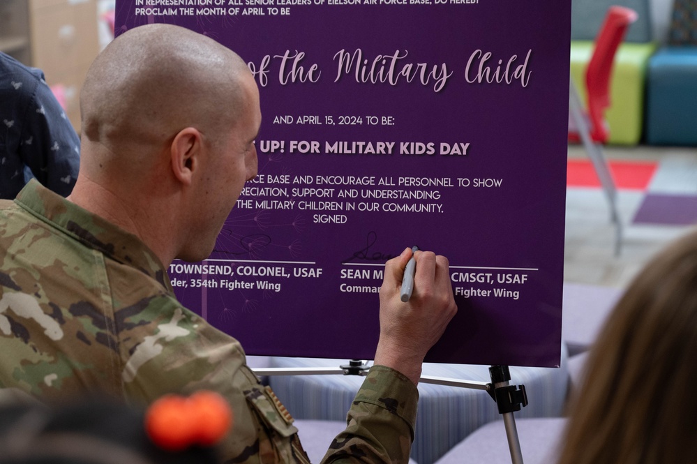 Eielson leadership signs Month of the Military Child proclamation