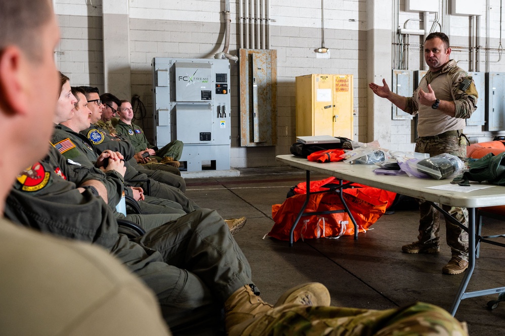 Airmen attend water survival training