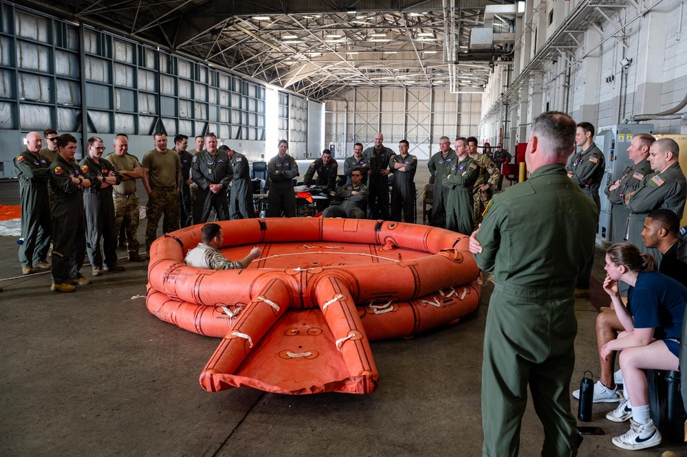 Airmen attend water survival training