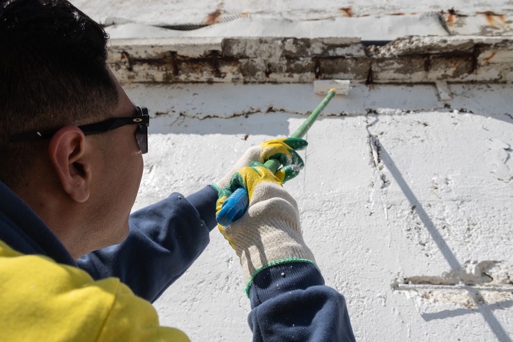 U.S. Marines, Koreans volunteer together to paint village during Freedom Shield 24