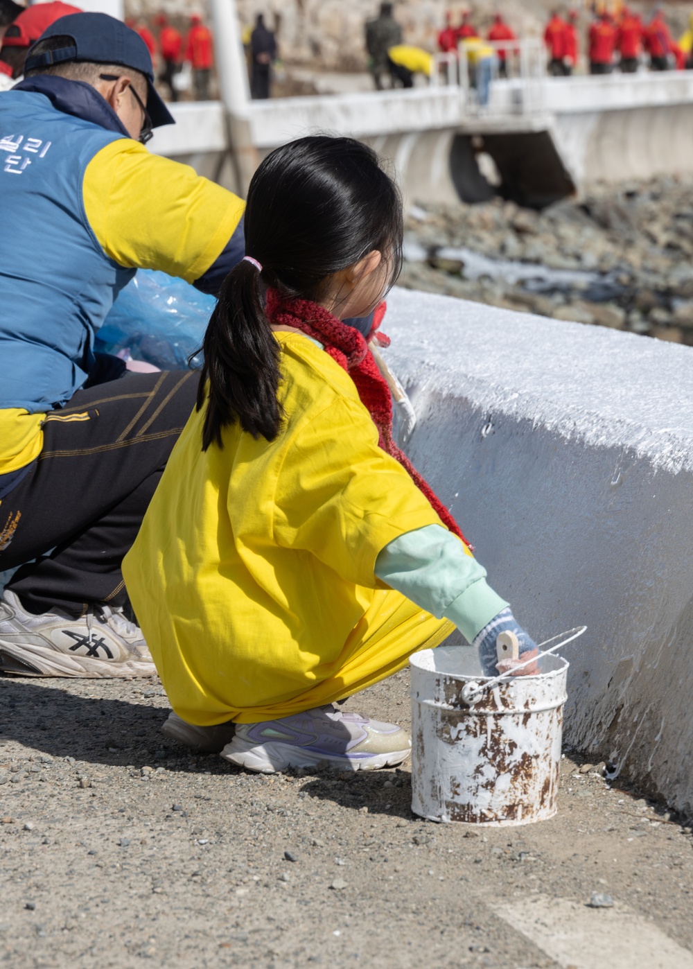 U.S. Marines, Koreans volunteer together to paint village during Freedom Shield 24