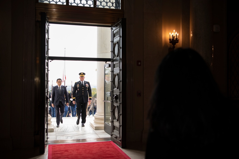 Japanese Prime Minister Fumio Kishida Visits Arlington National Cemetery