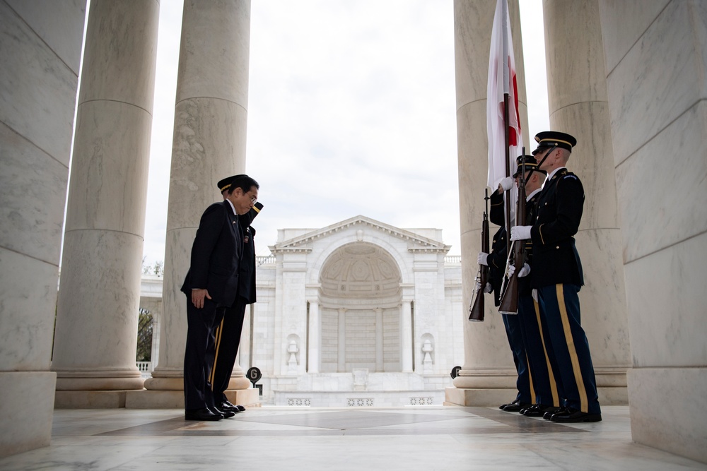 Japanese Prime Minister Fumio Kishida Visits Arlington National Cemetery