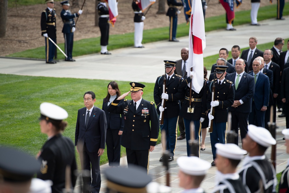 Japanese Prime Minister Fumio Kishida Visits Arlington National Cemetery