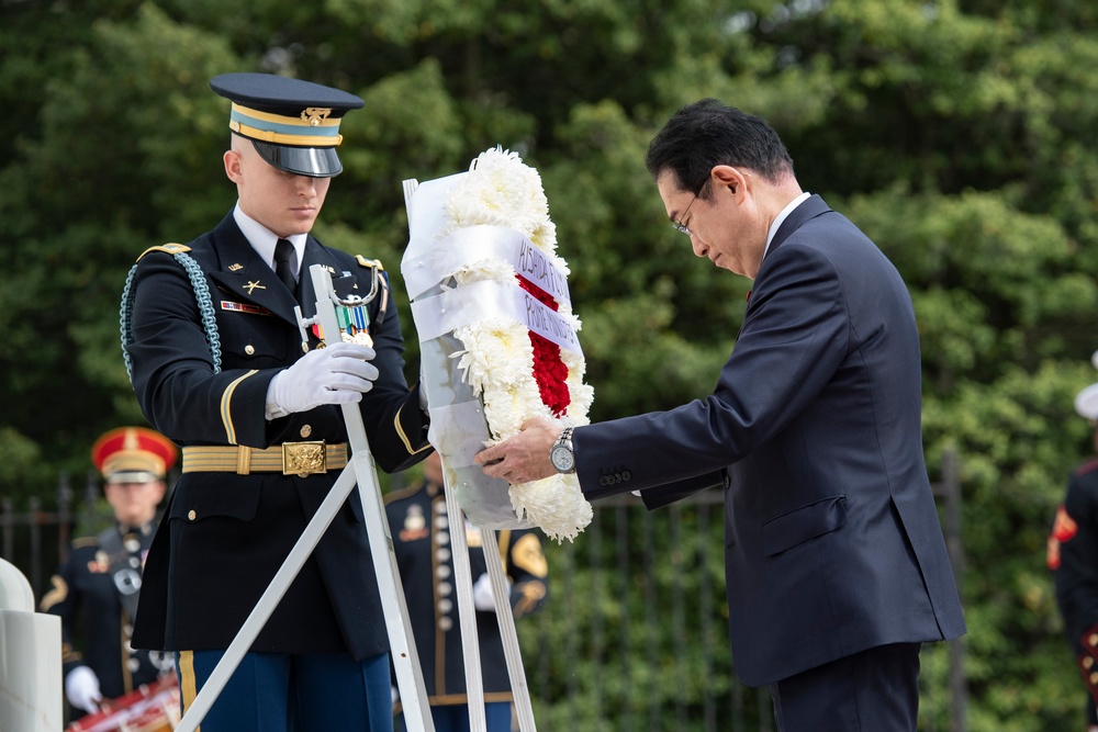 Japanese Prime Minister Fumio Kishida Visits Arlington National Cemetery