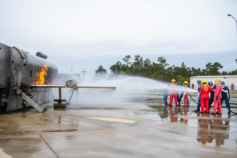 Aviation Boatswain's Mates (Handling) Practice Firefighting