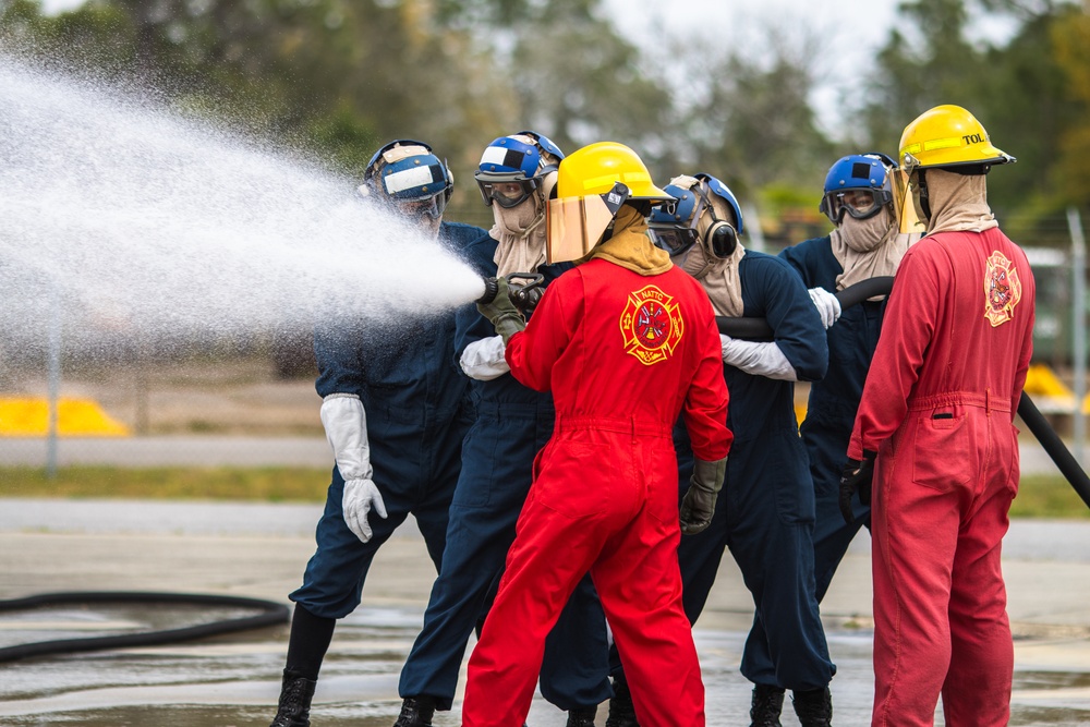 Aviation Boatswain's Mates (Handling) Practice Firefighting