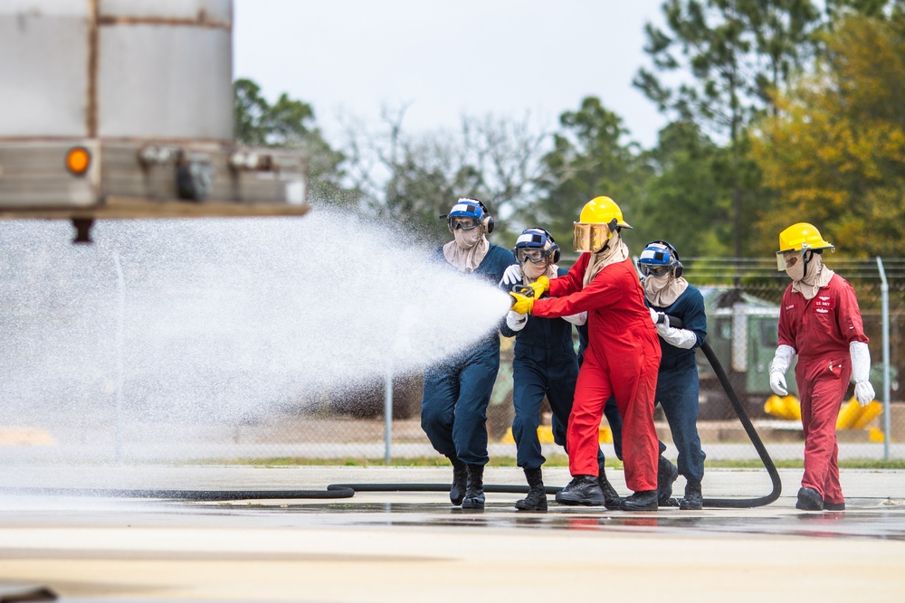 Aviation Boatswain's Mates (Handling) Practice Firefighting