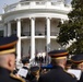U.S. Soldiers rehearse an Armed Forces Full Honor Arrival Ceremony at The White House