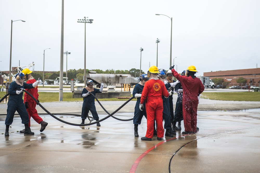 Aviation Boatswain's Mates (Handling) Practice Firefighting