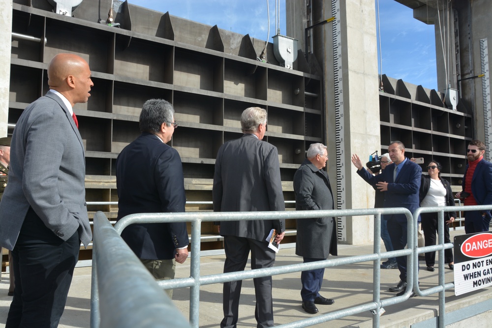 David Gentile, Robert Menendez,  and Frank Joseph Pallone Jr. tour USACE New York District