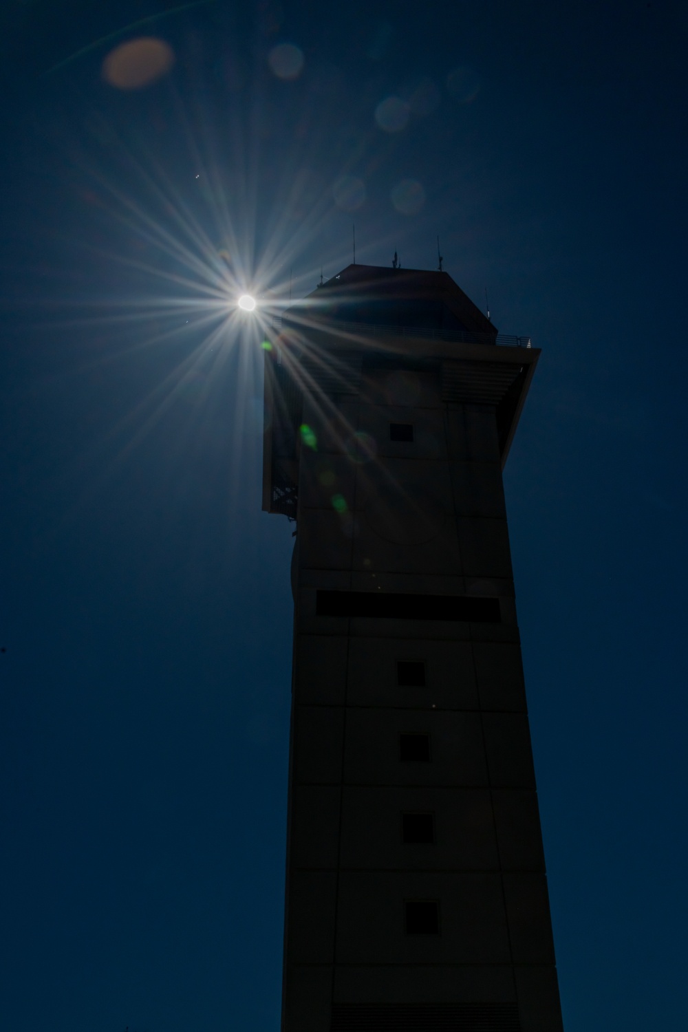 Partial solar eclipse as seen from Travis Air Force Base