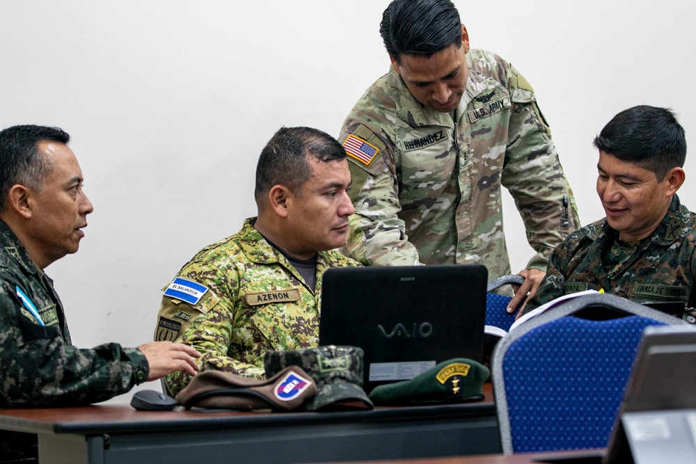 1st Security Force Assistance Brigade discusses military planning with partner nations for exercise CENTAM Guardian 24 phase one