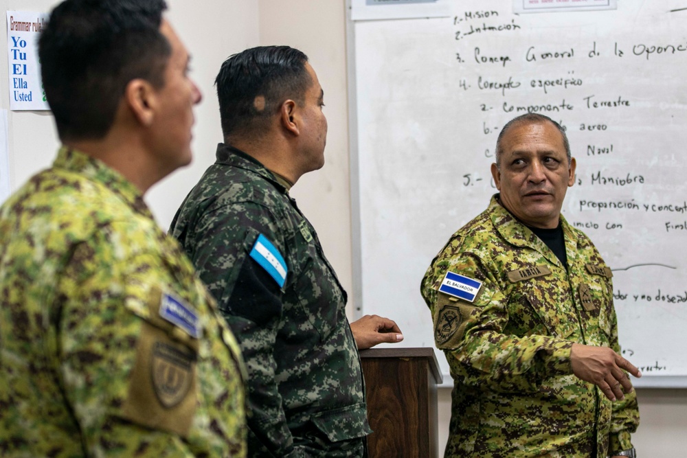 1st Security Force Assistance Brigade discusses military planning with partner nations for exercise CENTAM Guardian 24 phase one