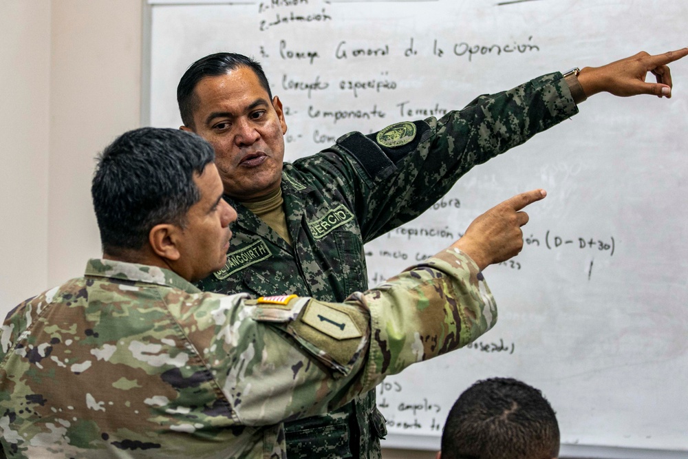 1st Security Force Assistance Brigade discusses military planning with partner nations for exercise CENTAM Guardian 24 phase one