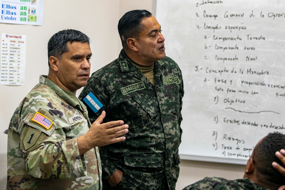 1st Security Force Assistance Brigade discusses military planning with partner nations for exercise CENTAM Guardian 24 phase one