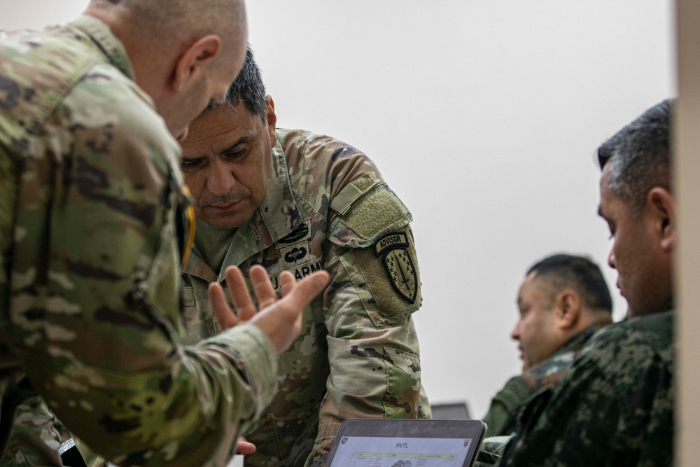 1st Security Force Assistance Brigade discusses military planning with partner nations for exercise CENTAM Guardian 24 phase one