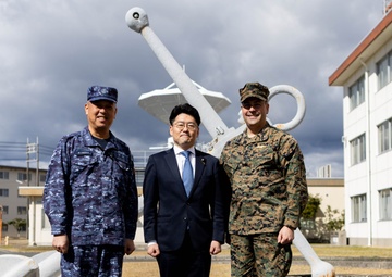 Officials at Work: Japanese State Minister of Defense Makoto Oniki tours Marine Corps Air Station Iwakuni