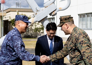 Officials at Work: Japanese State Minister of Defense Makoto Oniki tours Marine Corps Air Station Iwakuni