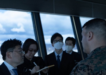Officials at Work: Japanese State Minister of Defense Makoto Oniki tours Marine Corps Air Station Iwakuni