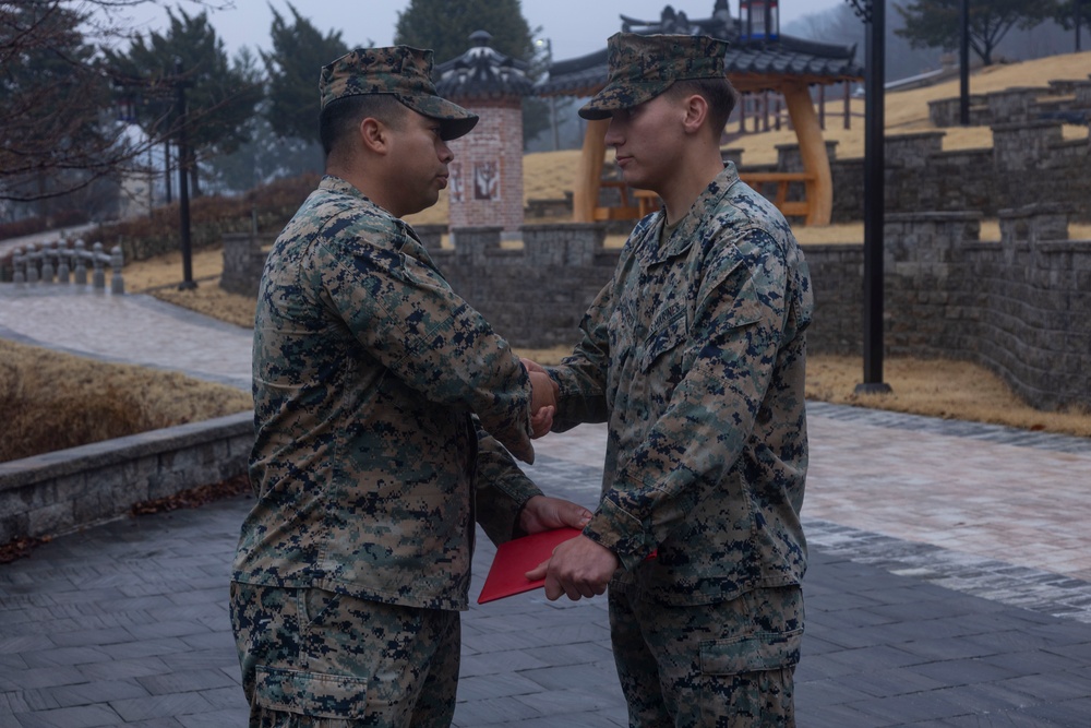 Warrior Shield: Marines with 12 MLR Reenlist during Warrior Shield