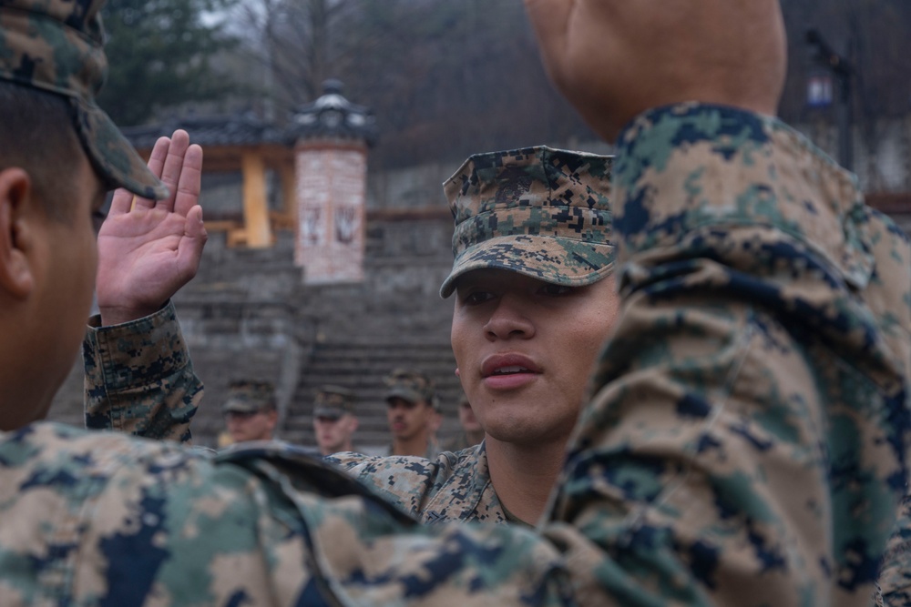 Warrior Shield: Marines with 12 MLR Reenlist during Warrior Shield