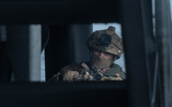 International special operations teams train to board and search vessels on the Black sea during Trojan Footprint 2024