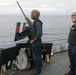 Sailors aboard the USS Howard conduct a sea and anchor detail in Okinawa, Japan