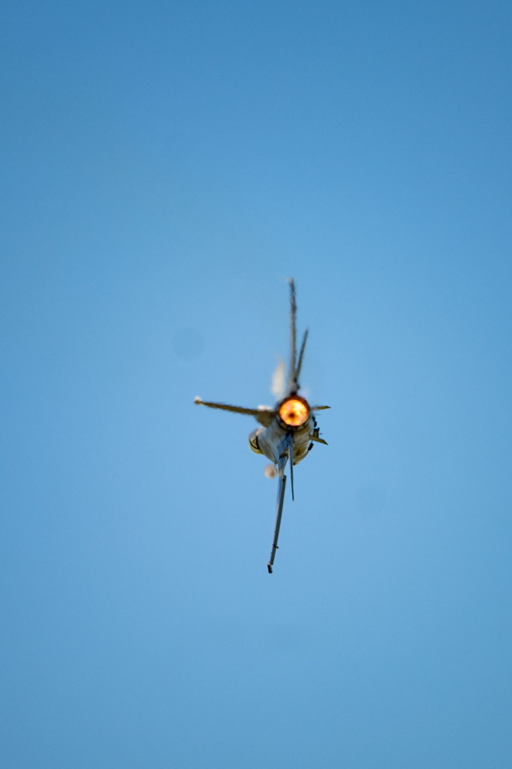 The U.S. Air Force F-16 Viper Demonstration Team performs at the Beyond the Horizon Air and Space Show 2024