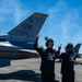 The U.S. Air Force F-16 Viper Demonstration Team performs at the Beyond the Horizon Air and Space Show 2024