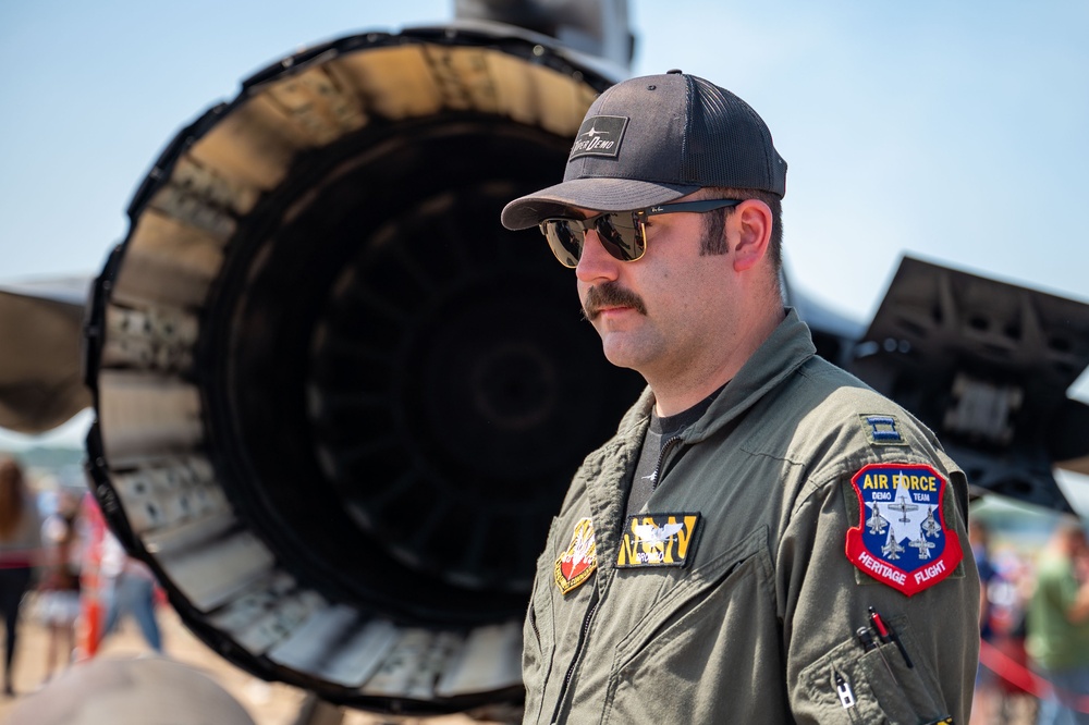 The U.S. Air Force F-16 Viper Demonstration Team performs at the Beyond the Horizon Air and Space Show 2024