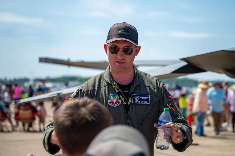 The U.S. Air Force F-16 Viper Demonstration Team performs at the Beyond the Horizon Air and Space Show 2024