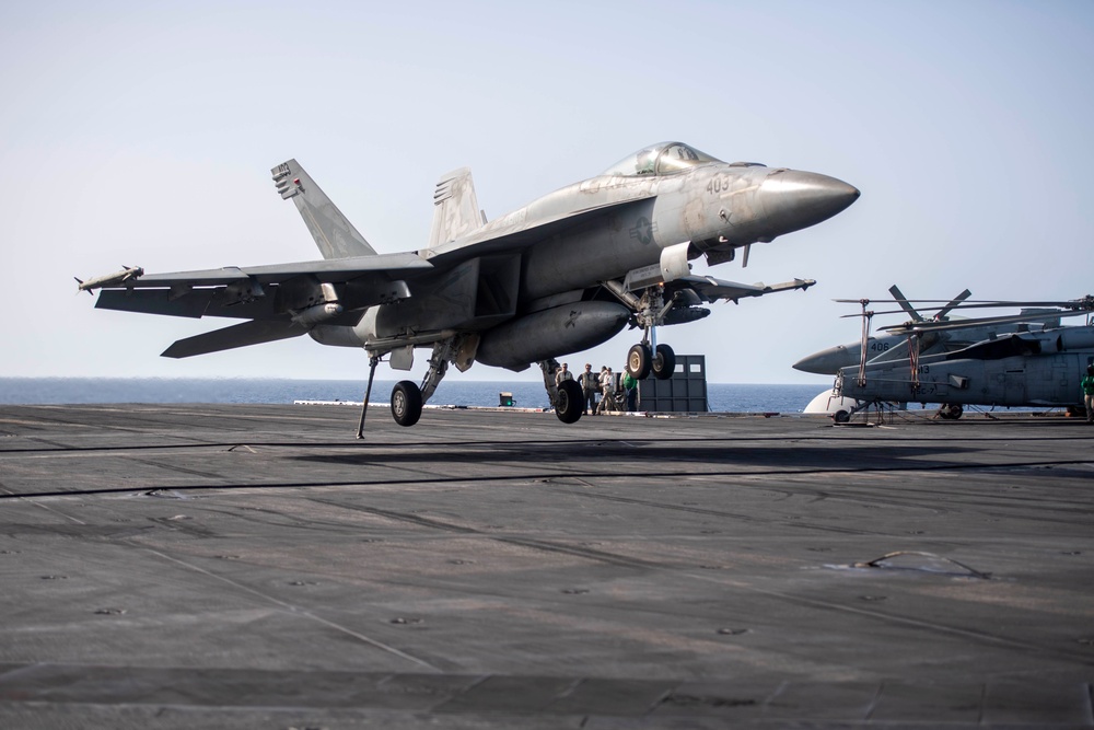 USS Dwight D. Eisenhower Conducts Flight Operations in the Red Sea