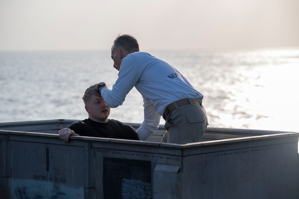 USS Dwight D. Eisenhower (CVN 69) Conducts a Sunrise Easter Service in the Red Sea