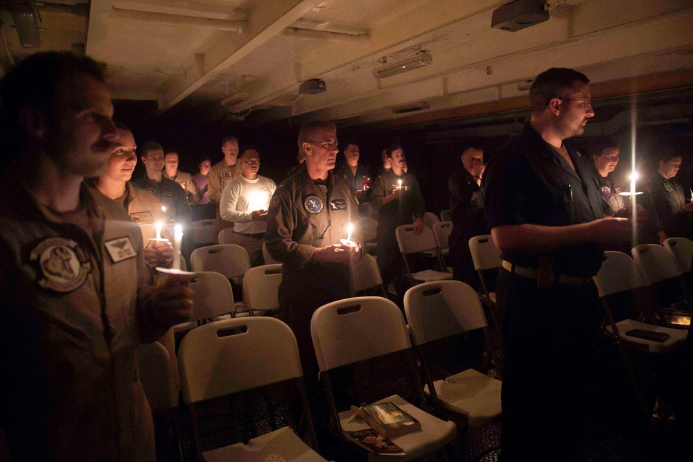 USS Dwight D. Eisenhower (CVN 69) Holds an Easter Vigil in the Red Sea