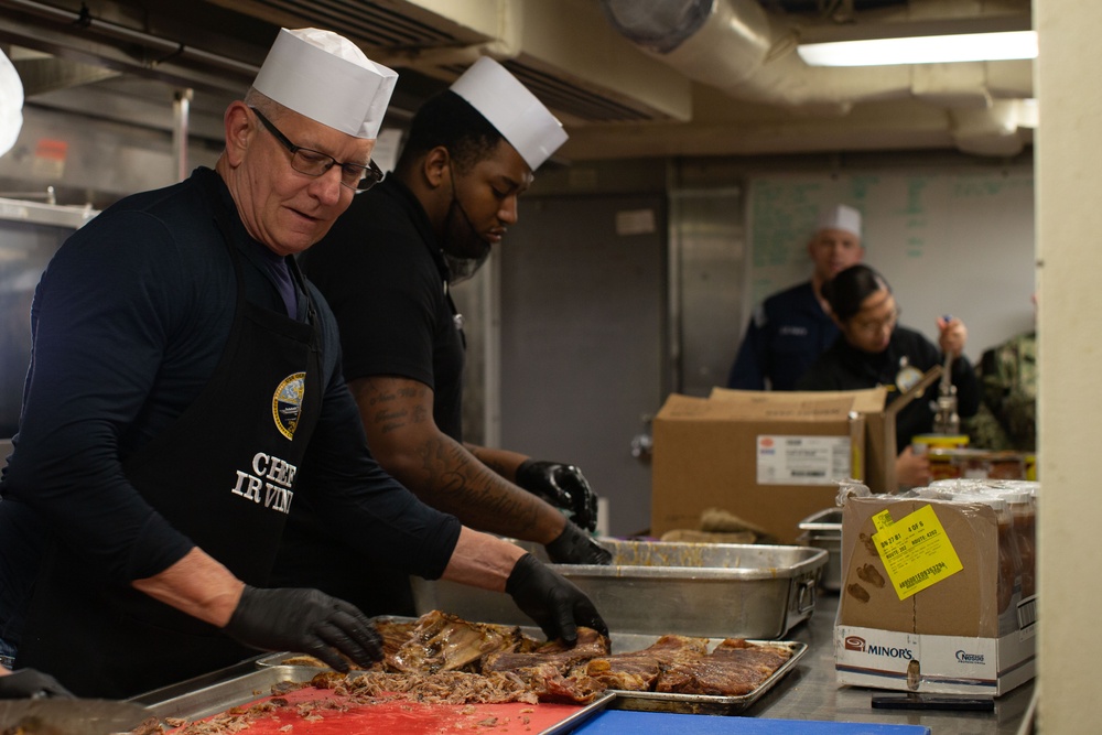 Celebrity Chef Robert Irvine visits USS Gerald R. Ford (CVN 78)