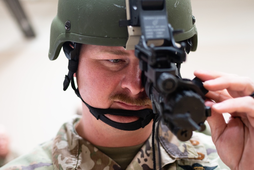 LRS Airmen don NVGs