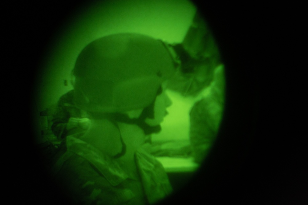 LRS Airmen don NVGs