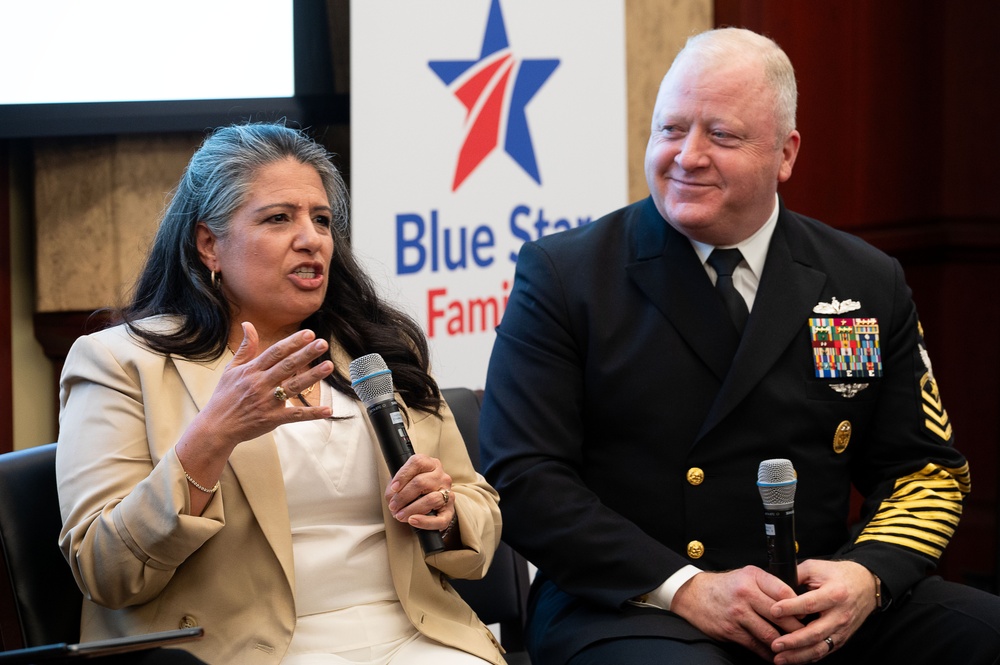 MCPON James Honea and OAL Evelyn Honea speak at Blue Star Families event