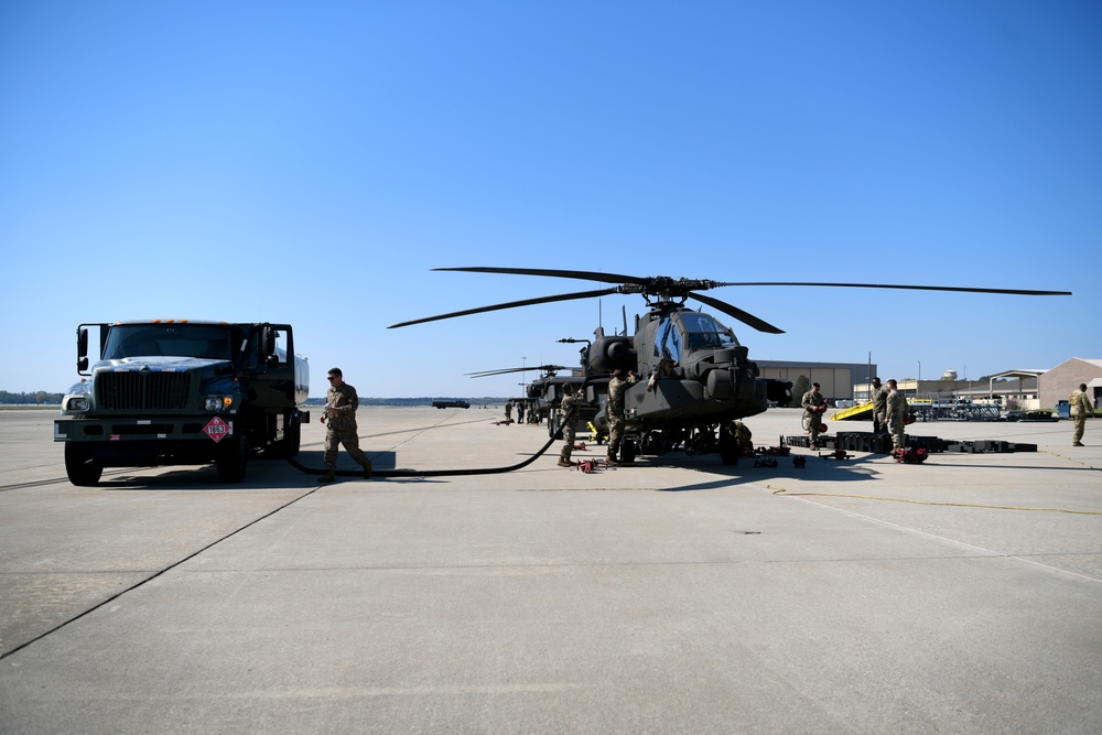 U.S. Army, Air Force team up to load helicopters at Shaw