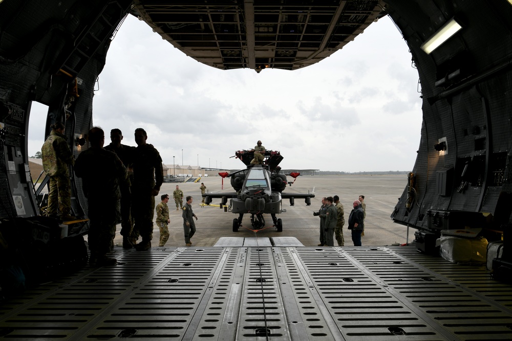 U.S. Army, Air Force team up to load helicopters at Shaw