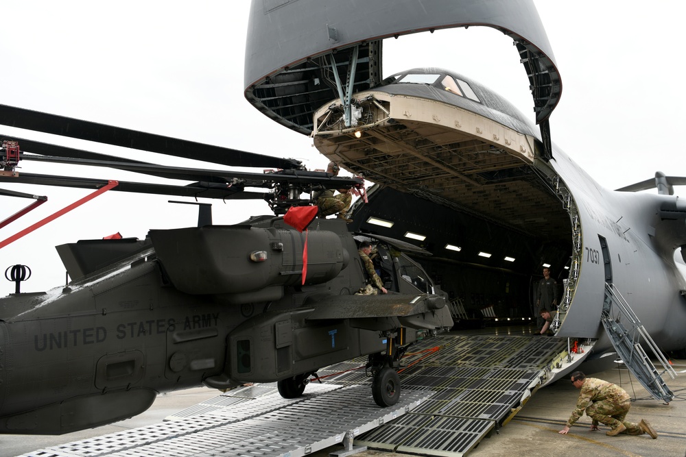 U.S. Army, Air Force team up to load helicopters at Shaw